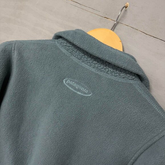 Vintage Patagonia Anorak 1/4 Zip Synchilla Fleece Cyan Blue XS - Picture 5 of 7